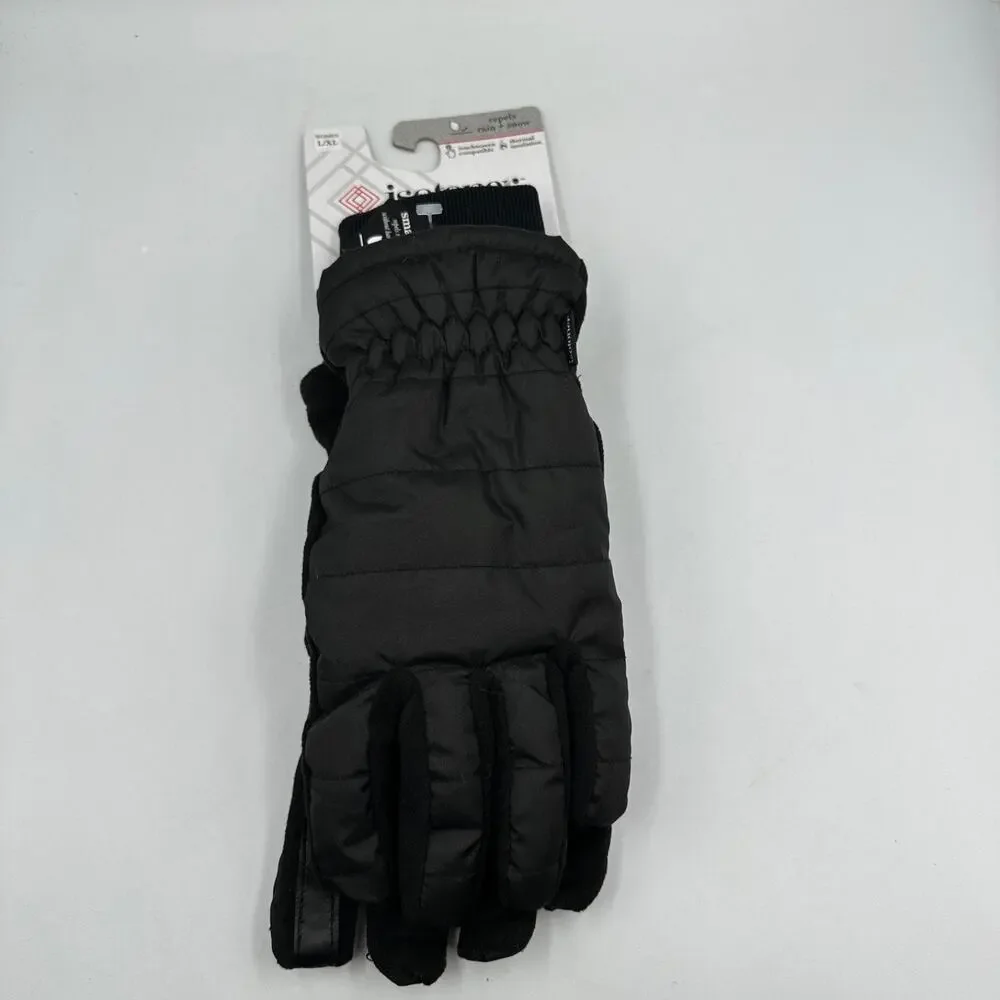 Isotoner Gloves Women's L/XL Black SmartDri Water Repellent NWT